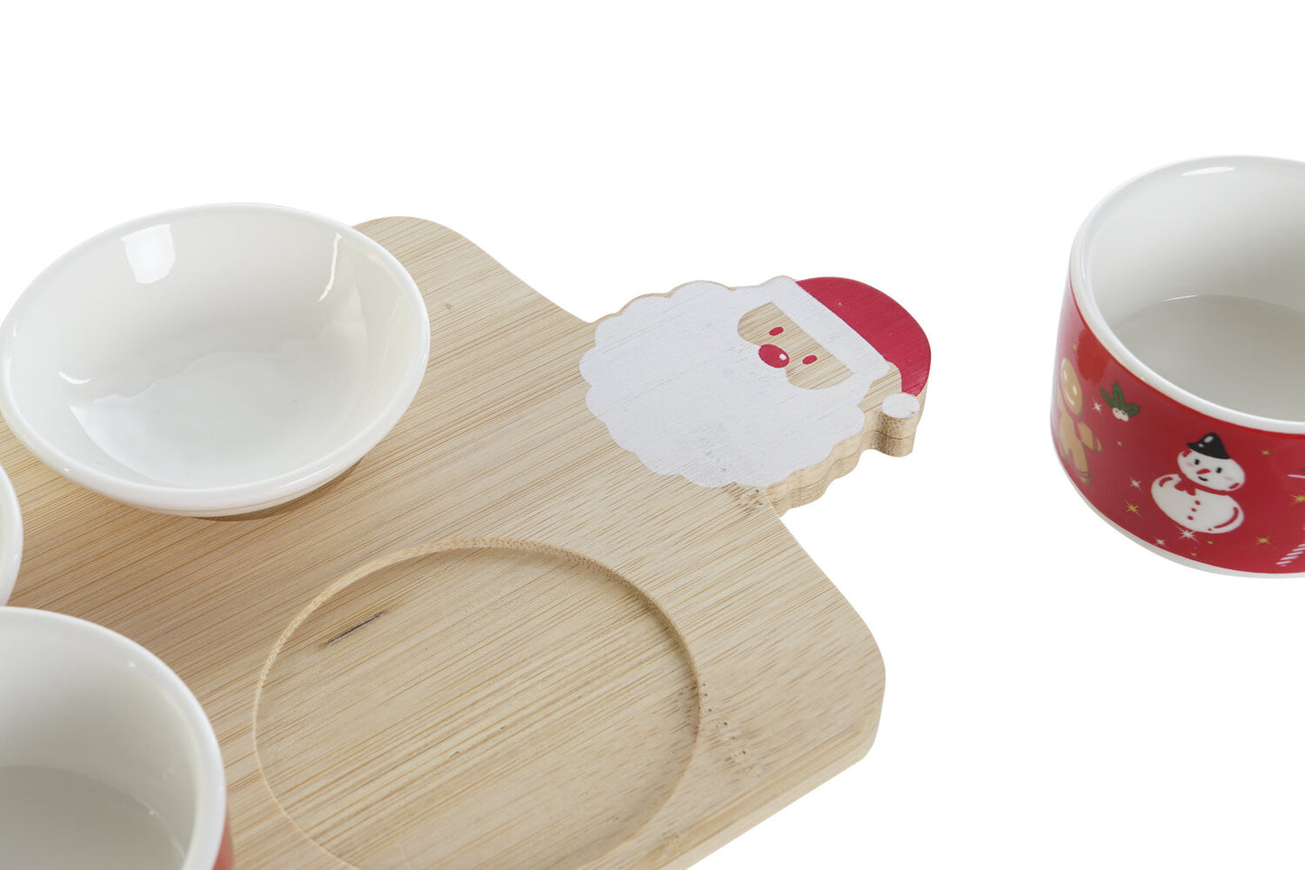TABLA APERITIVO SET 7 GRES BAMBU 33X15X1 PAPA NOEL