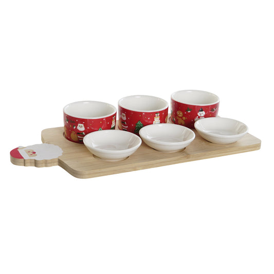 TABLA APERITIVO SET 7 GRES BAMBU 33X15X1 PAPA NOEL