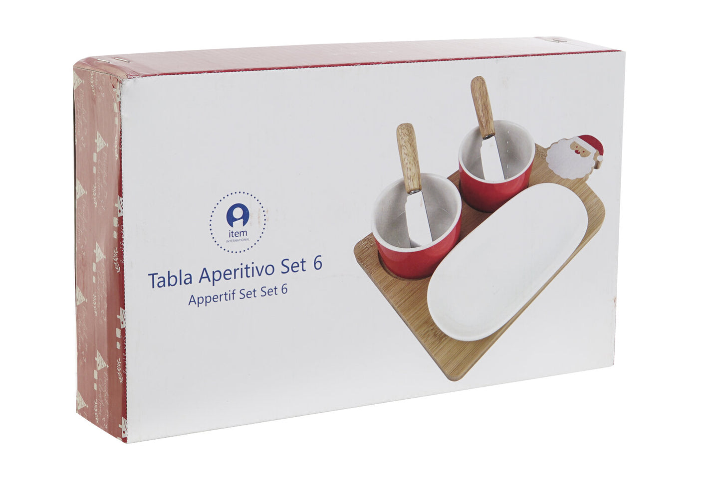 APERITIVO SET 6 GRES BAMBU 24:5X14:5X1 PAPA NOEL