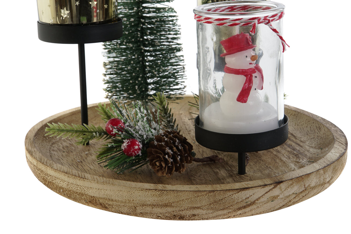 PORTAVELA SET 7 CRISTAL METAL 24:5X24:5X28 ABETO