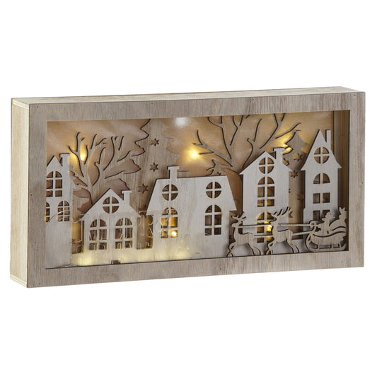 DECORACION PARED MDF LED 30X5X15 NATURAL