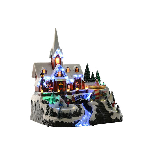 CIUDAD LED RESINA 33X31X38 MOVIMIENTO MUSICAL