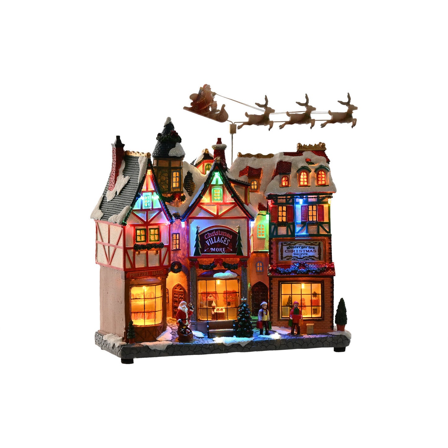 CIUDAD LED RESINA 34X15X32 MOVIMIENTO MUSICAL