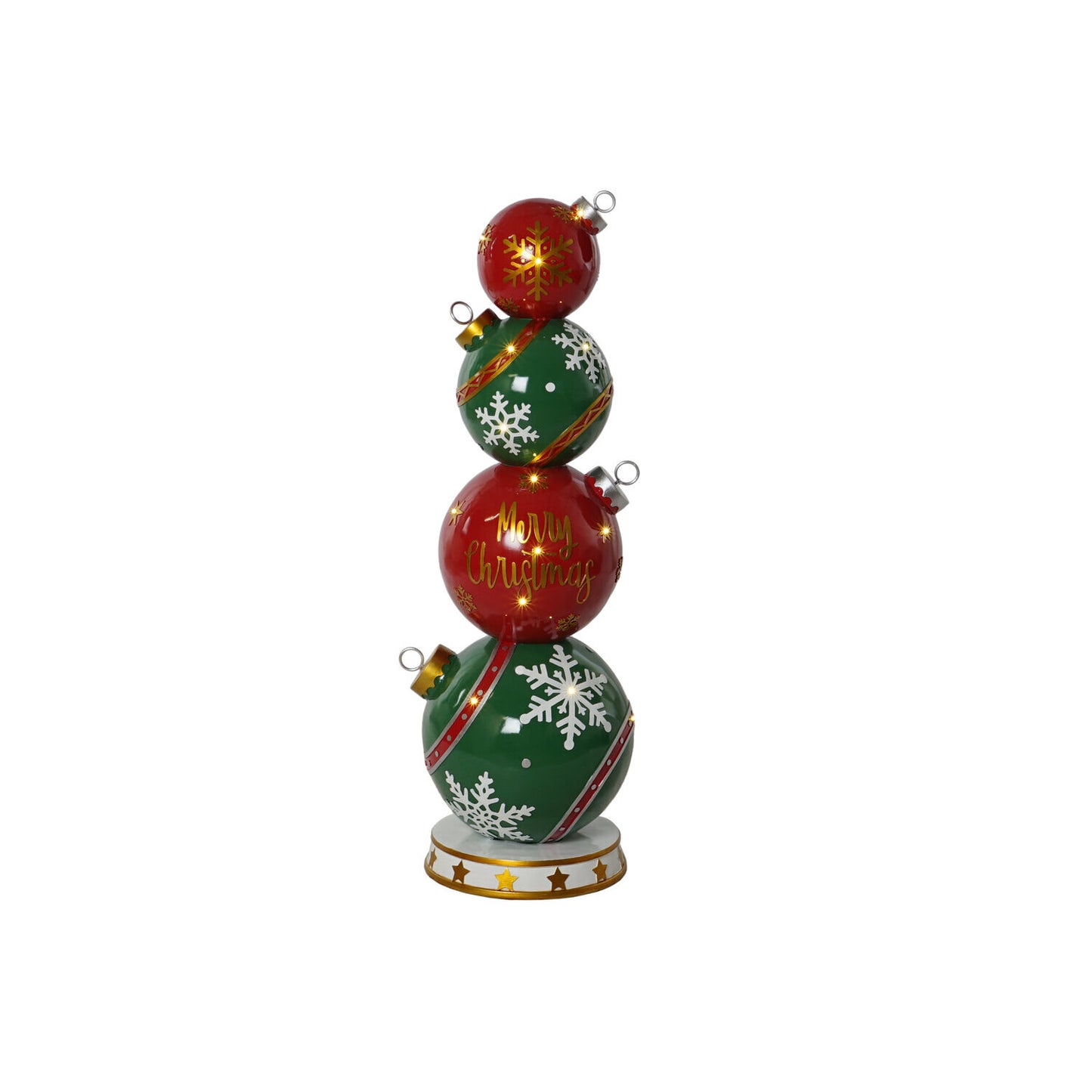 FIGURA LED RESINA 35X35X108:5 BOLAS ROJO