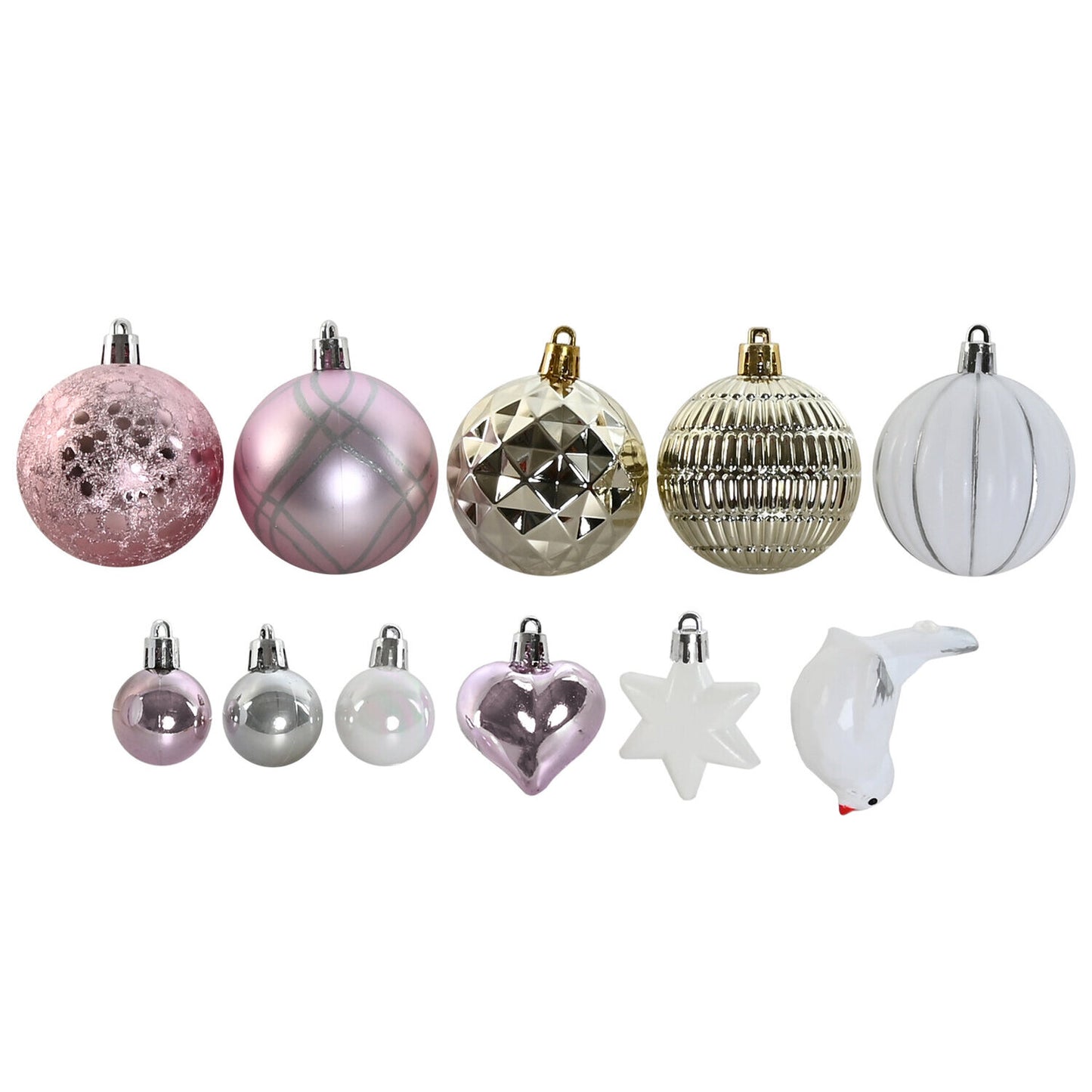 BOLA DECORACION SET 40 PVC 25X6X25 ROSA
