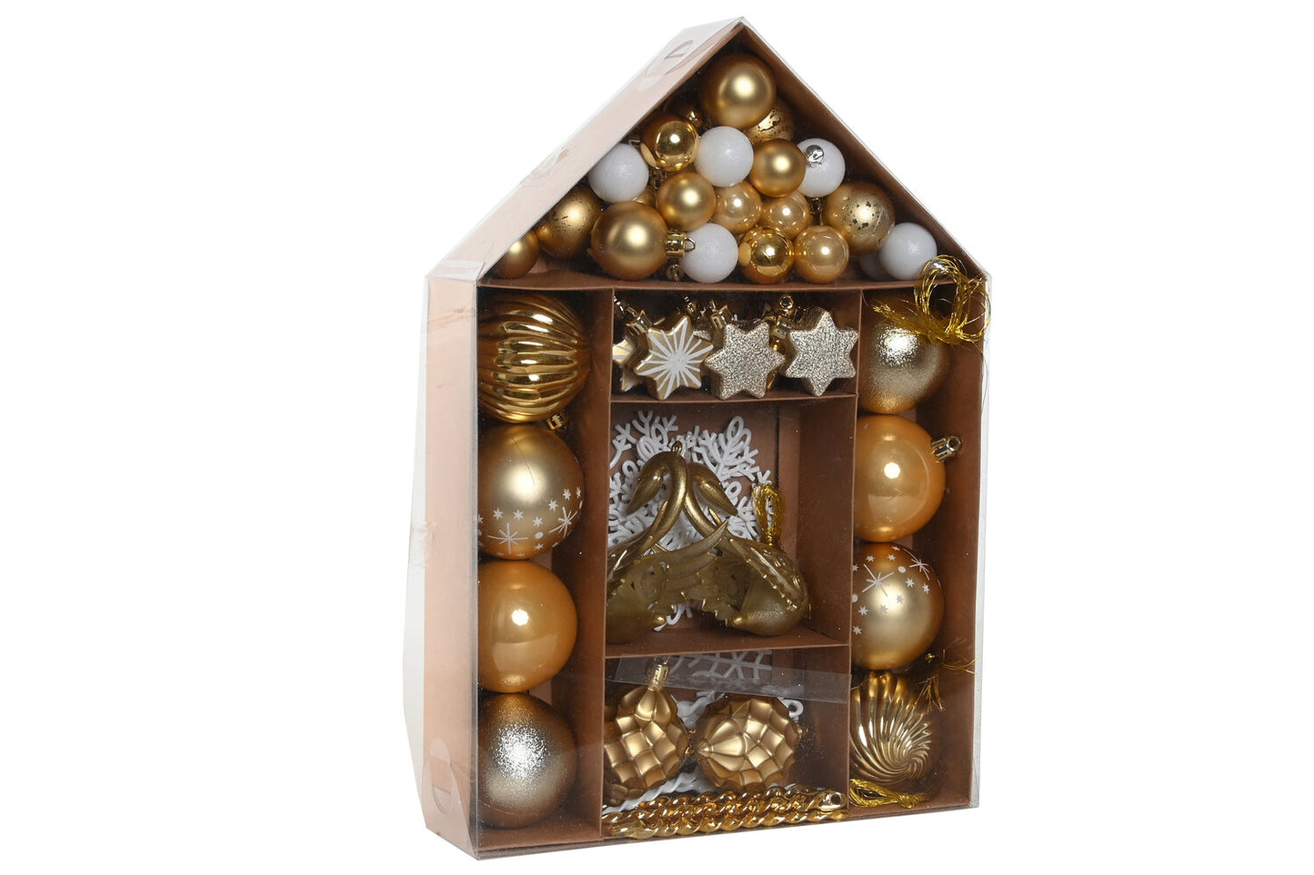 BOLA DECORACION SET 70 PE 28X7X40 DORADO