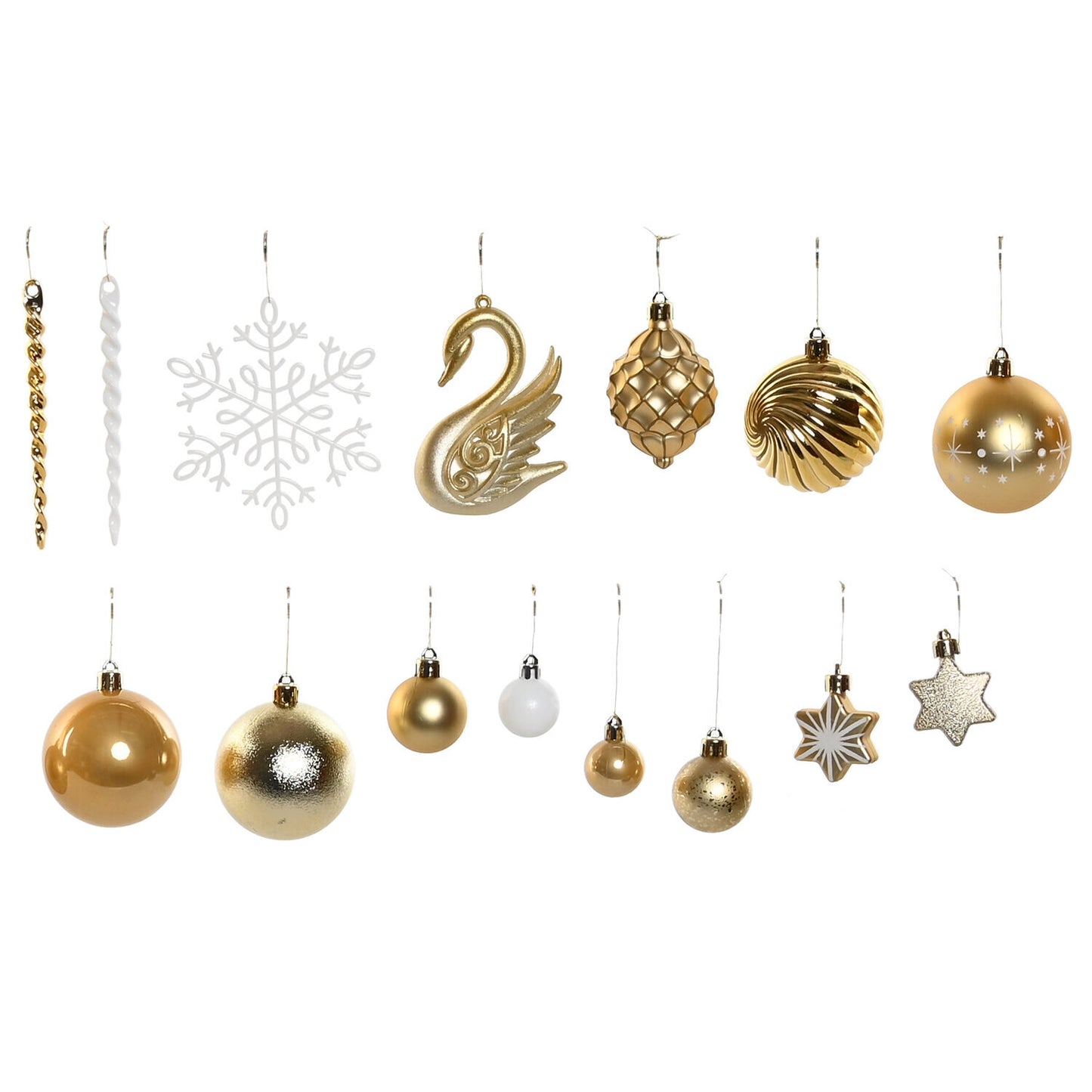 BOLA DECORACION SET 70 PE 28X7X40 DORADO