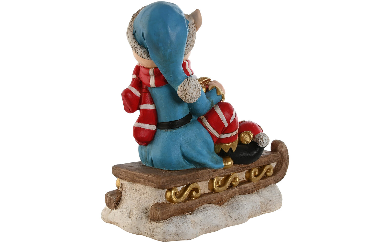 FIGURA LED MAGNESIA 33X18X35 TRINEO ELFO ROJO