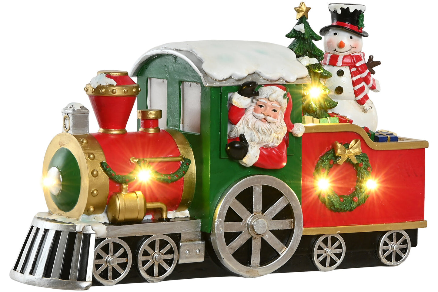 FIGURA LED RESINA 31X13X19 TREN ROJO