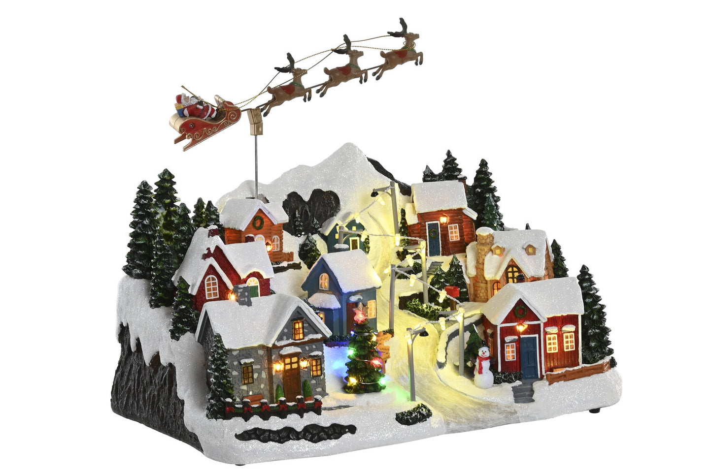 CIUDAD LED RESINA 38X26:5X29 MOVIMIENTO MUSICAL