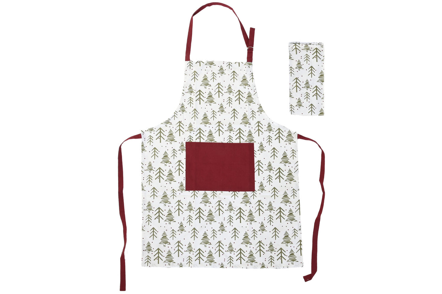 DELANTAL SET 2 ALGODON 60X0:2X80 ARBOLES VERDE