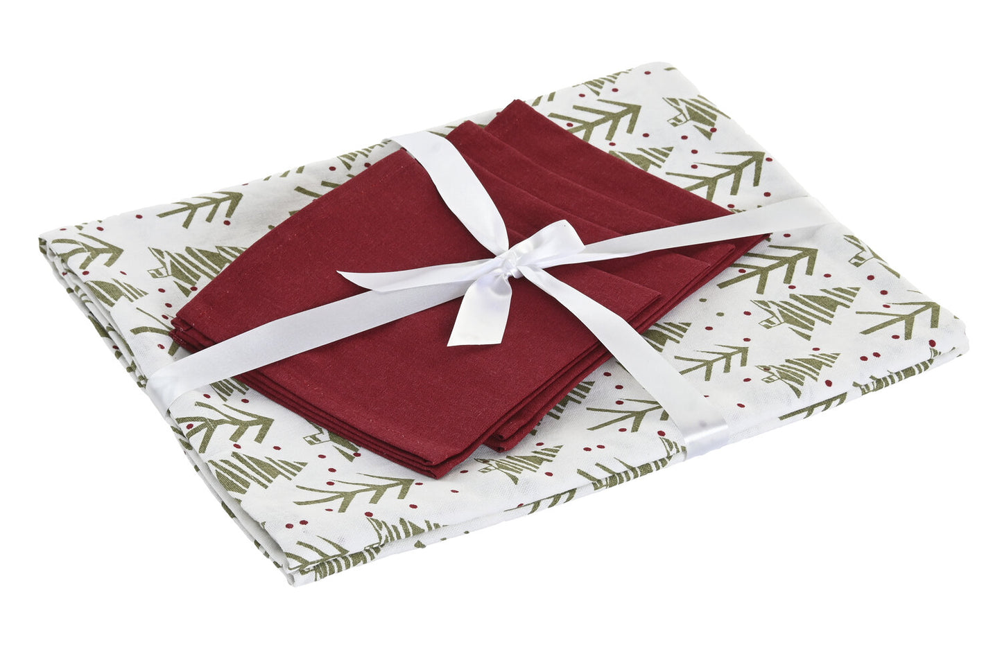 MANTEL SET 5 ALGODON 150X150X0:2 4SERV ARBOLES