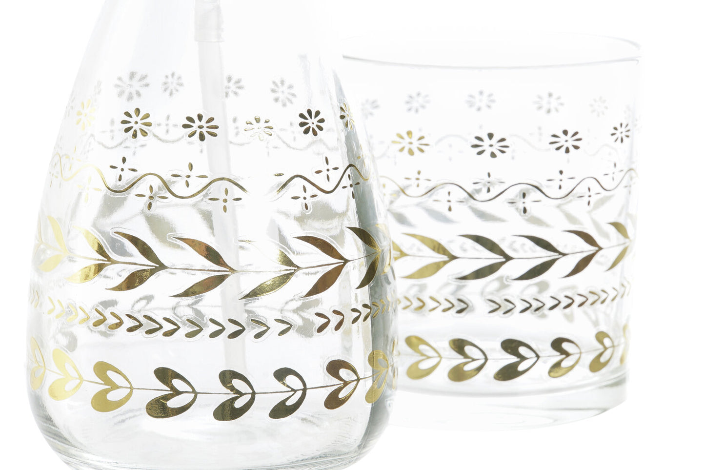 BAÑO SET 2 CRISTAL ABS 9X9X18 400 HOJAS DORADO