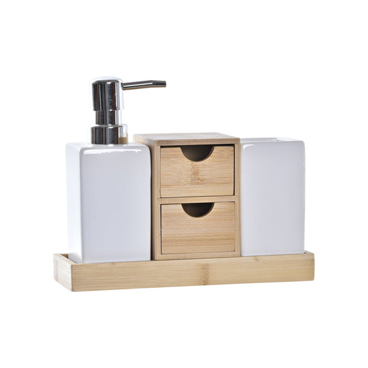 BAÑO SET 4 DOLOMITE BAMBU 20:5X6:8X17 NATURAL