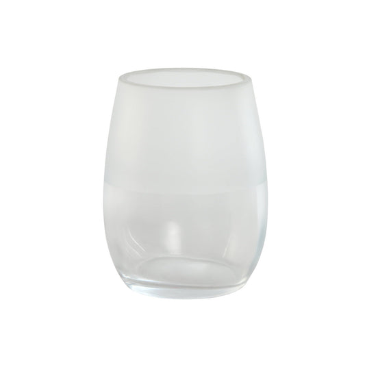 VASO CRISTAL 8X8X11 GLASEADO TRANSPARENTE