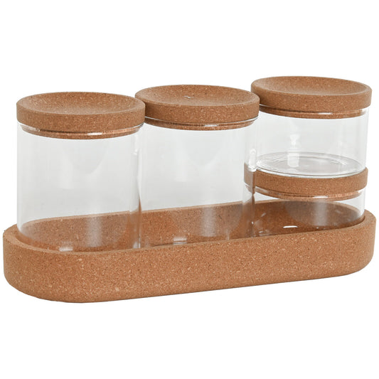 BOTE SET 5 BOROSILICATO CORCHO 26X10X12 ALGODONERO
