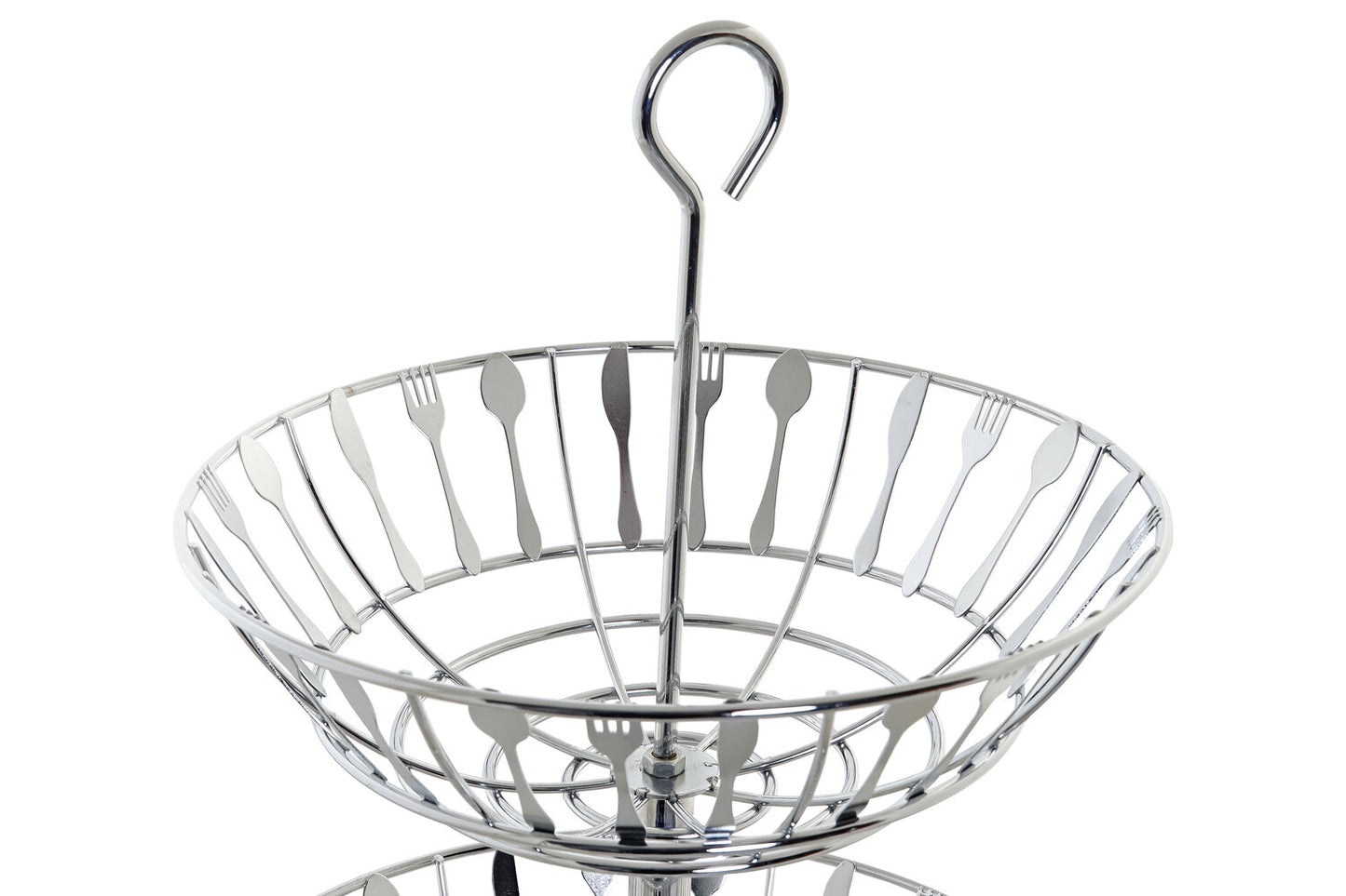 FRUTERO METAL CROMADO 28X28X40 CUBIERTOS PLATEADO