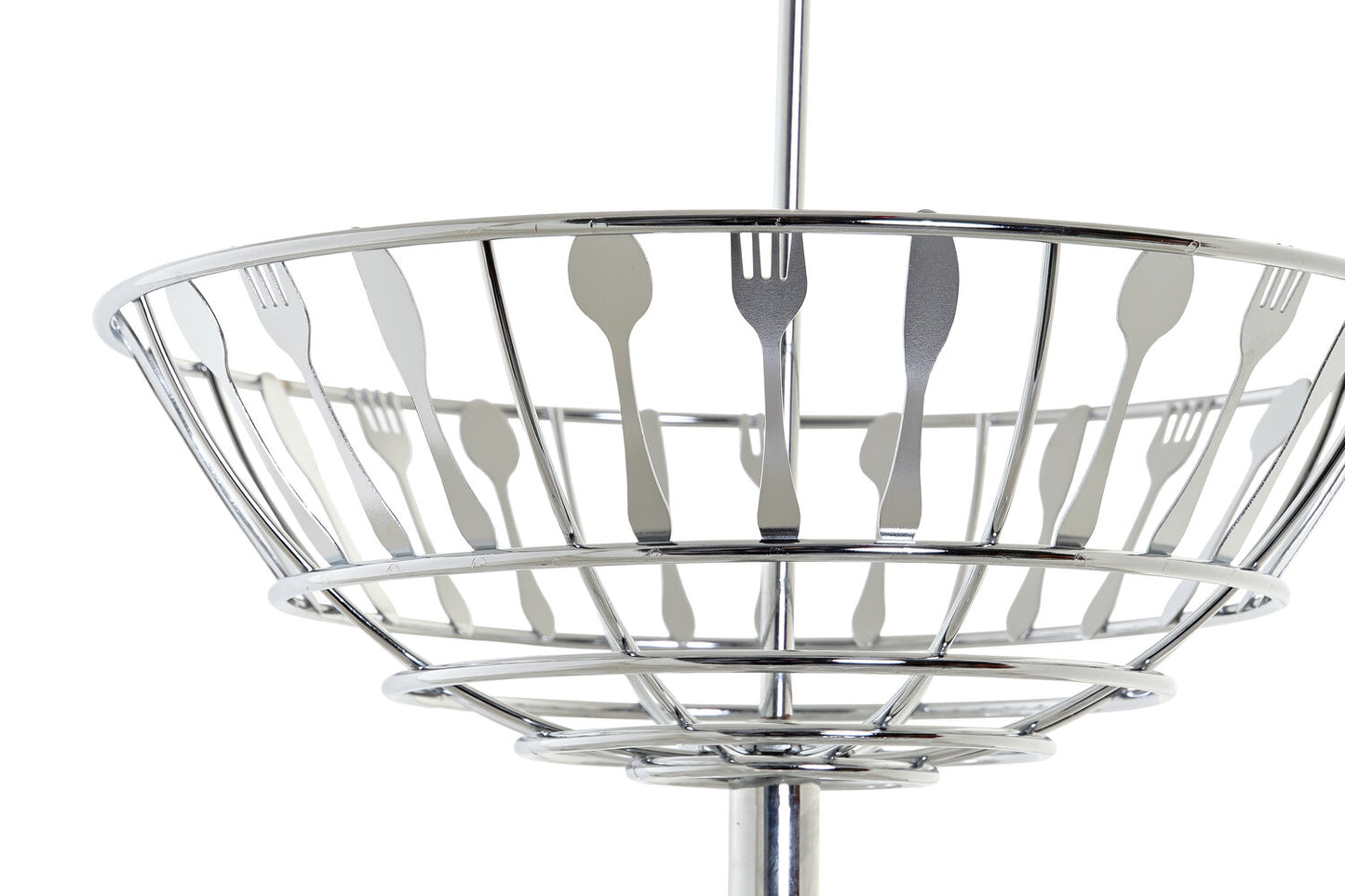 FRUTERO METAL CROMADO 28X28X40 CUBIERTOS PLATEADO