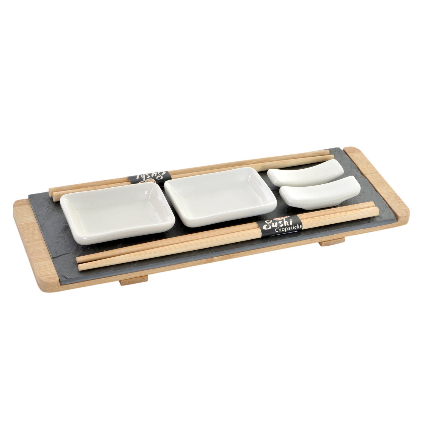 SUSHI SET 9 BAMBU PIZARRA 30X10X3:5 2 SERVICIOS