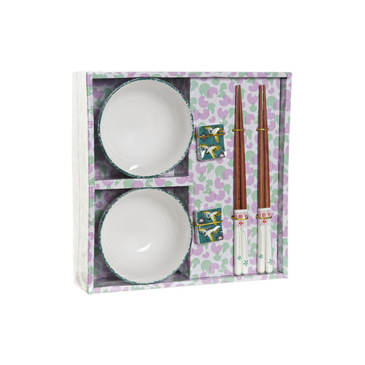 SUSHI SET 6 PORCELANA MADERA 25X25X6:5 VERDE