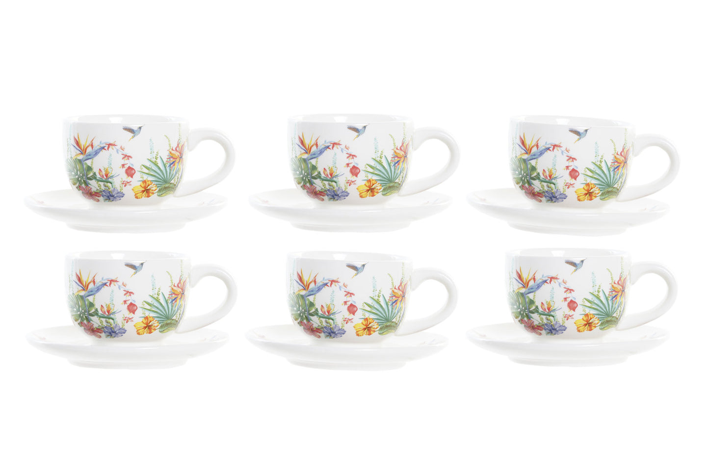 CAFE SET 6 DOLOMITE 20X18X20 180 ML TROPIC GARDEN