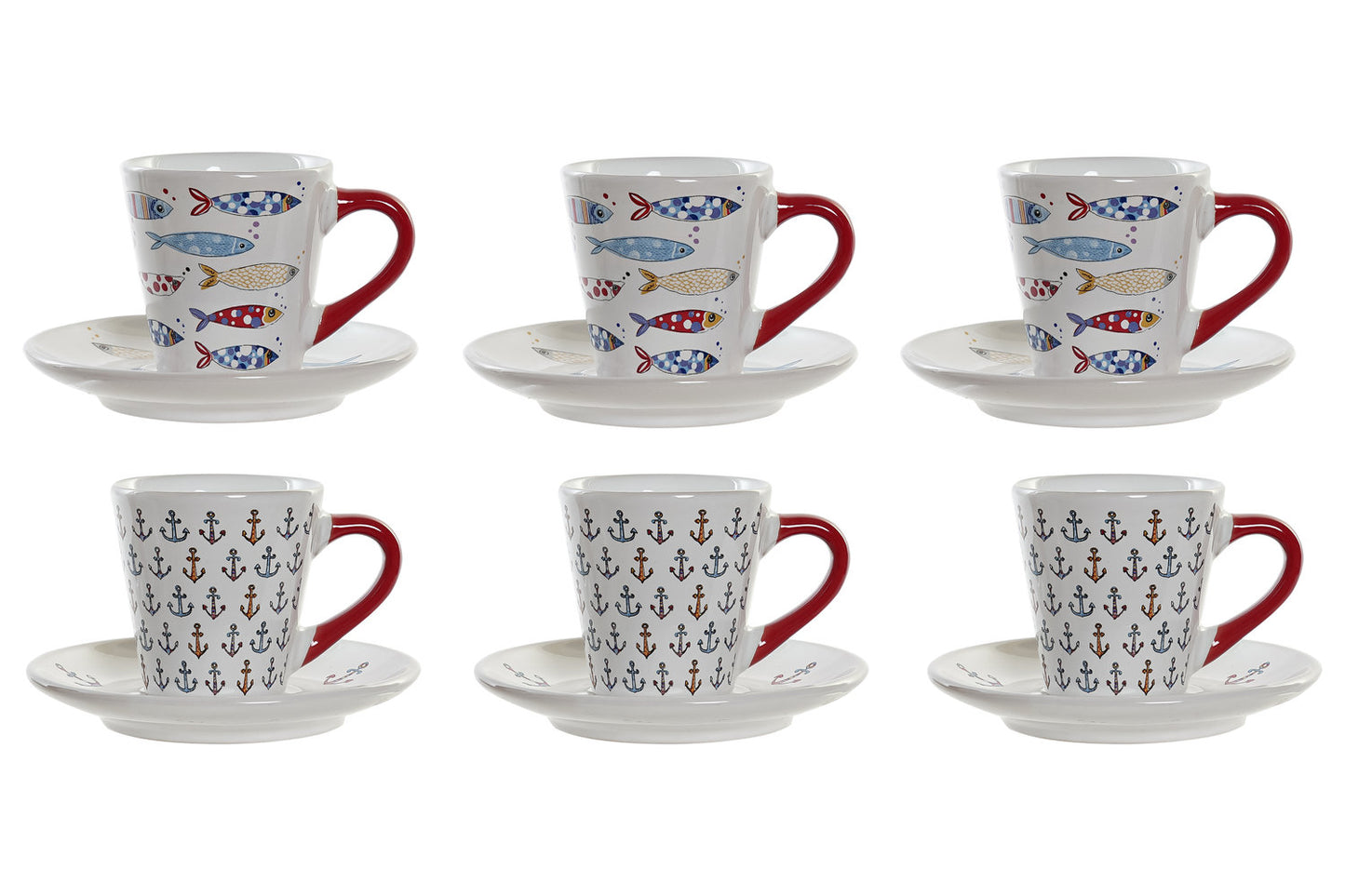 CAFE SET 6 GRES METAL 17X16X28 130 ML: COSTA