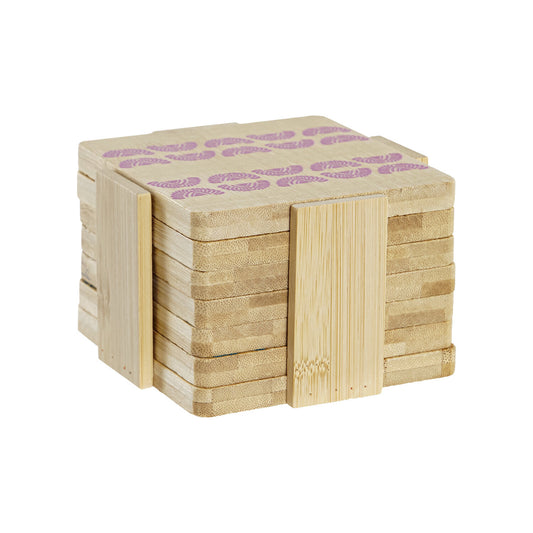 POSAVASOS SET 6 BAMBU 10X10X1 AFRICA TURQUESA