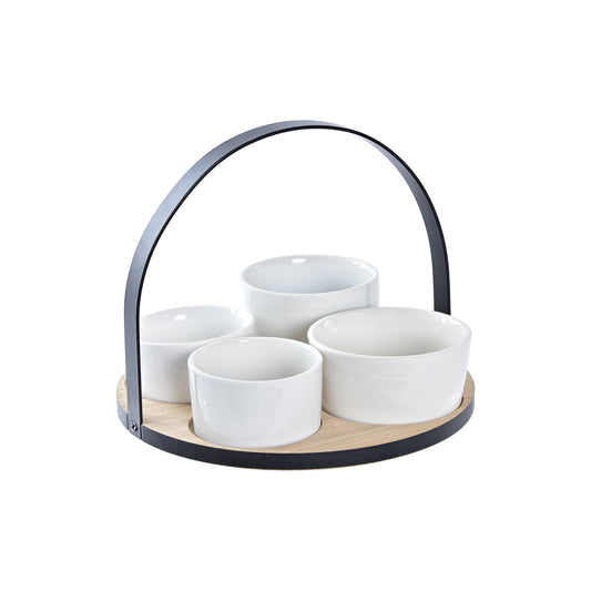 TABLA APERITIVO SET 5 GRES BAMBU 20X20X14 NEGRO