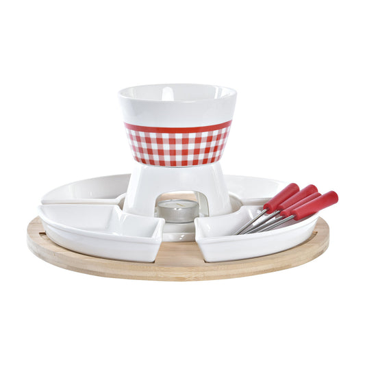 FONDUE SET 10 GRES BAMBU 26:5X26:5X1:5 ROJO