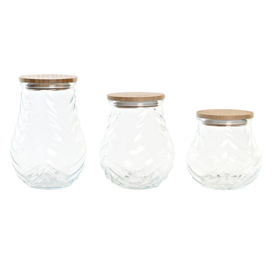 BOTE SET 3 CRISTAL BAMBU 13X13X19:5 1:5L/1:2L/1L