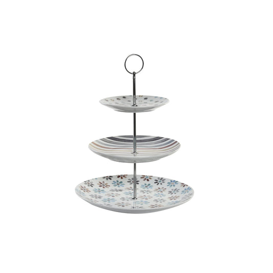 FRUTERO PORCELANA METAL 27X27X34 3PISOS MULTICOLOR