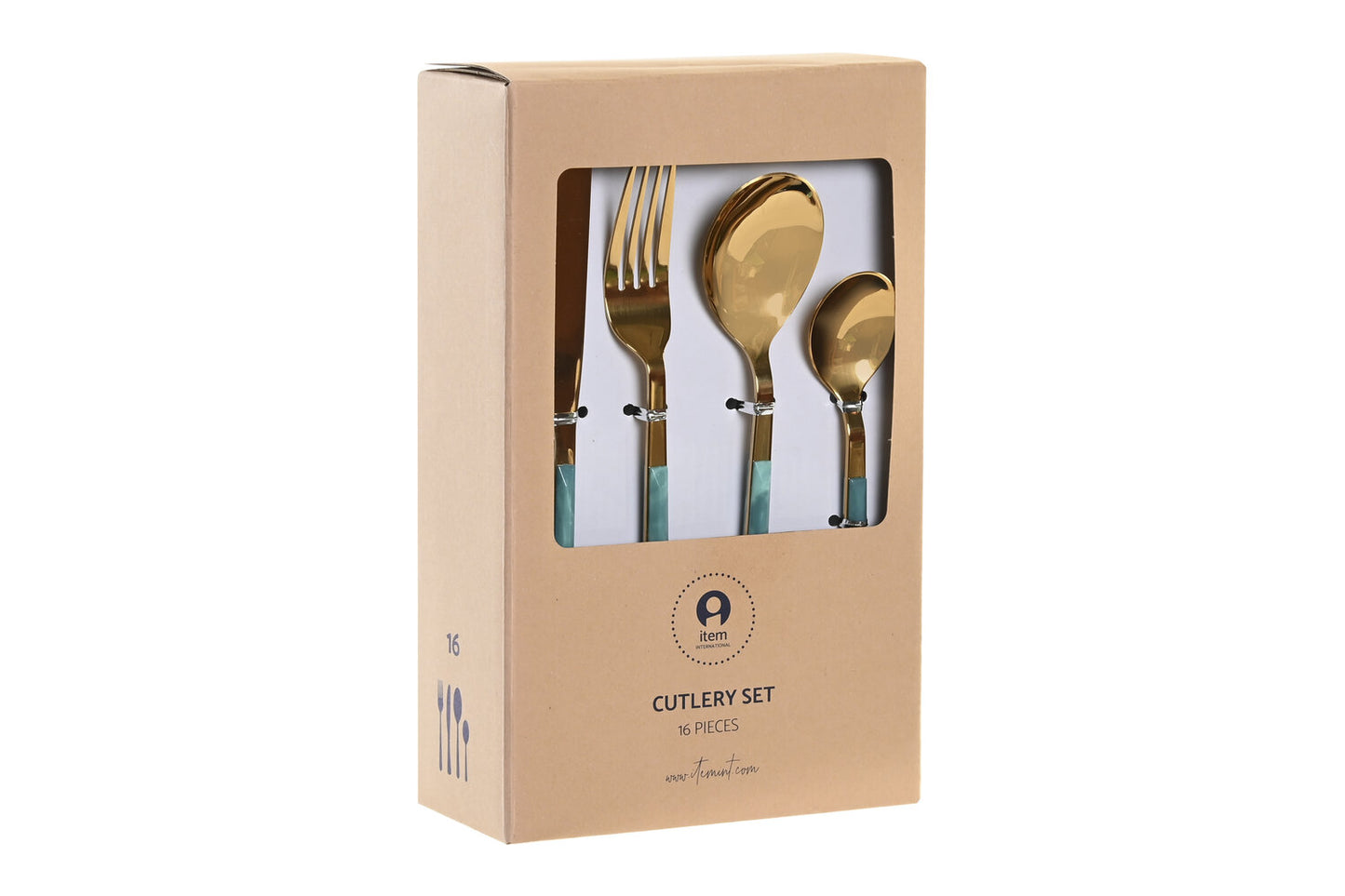 CUBERTERIA SET 16 INOX 2X0:3X21 2MM VERDE