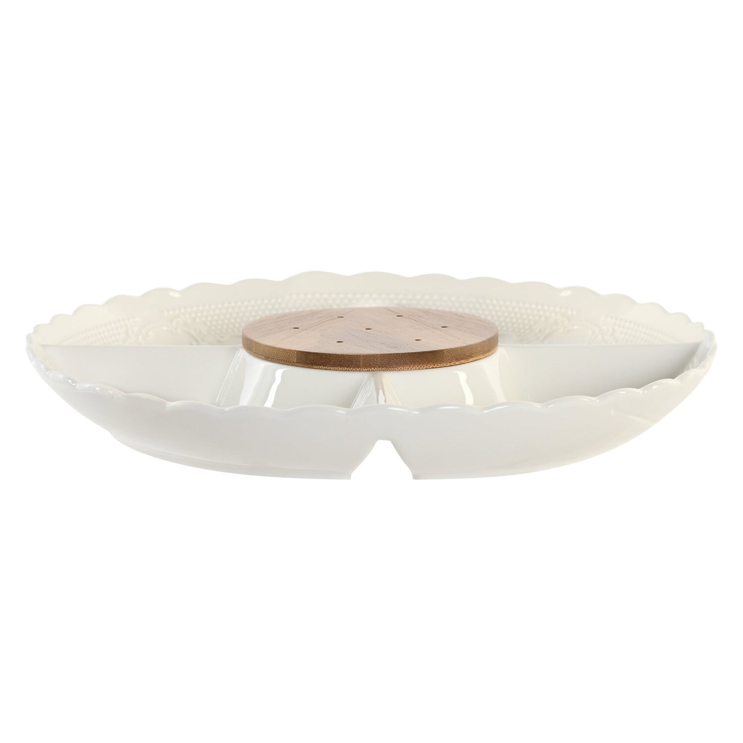 BANDEJA PORCELANA BAMBU 25:5X25:5X3 BLANCO