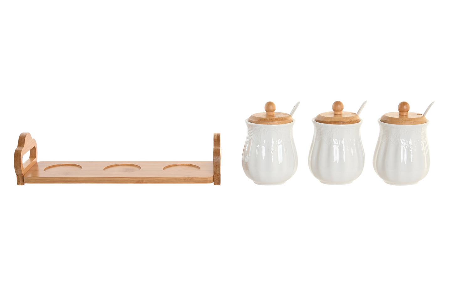 SALSERA SET 4 PORCELANA BAMBU 29:5X9X13 BLANCO