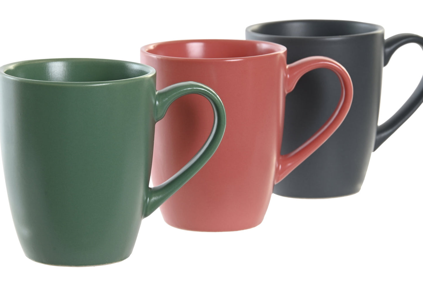 MUG SET 6 GRES RUBBERWOOD 17X12X39 160 ML: VERDE