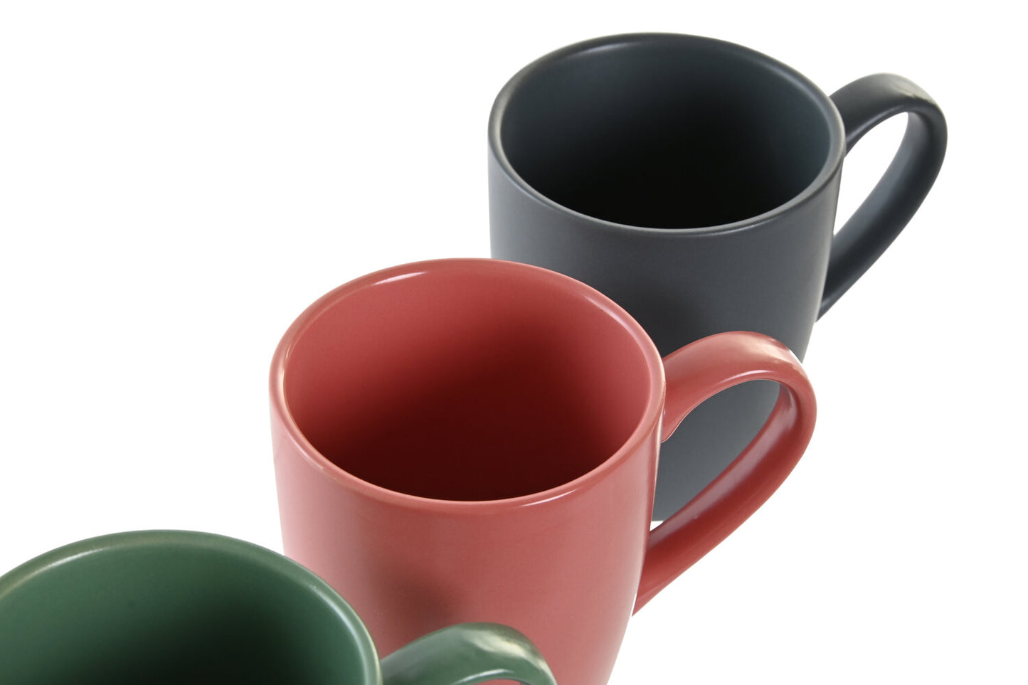 MUG SET 6 GRES RUBBERWOOD 17X12X39 160 ML: VERDE