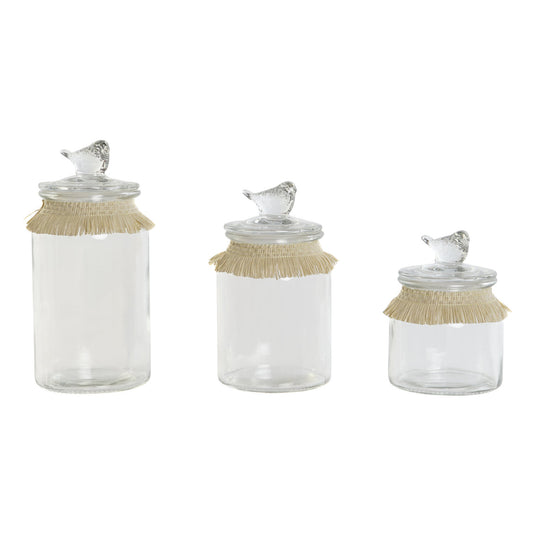 BOTE SET 3 CRISTAL FIBRA 11X11X22 1:3L 1L/620ML