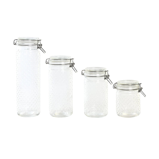 BOTE SET 4 CRISTAL INOX 10X10X33 2L 1:4/1:1/760ML