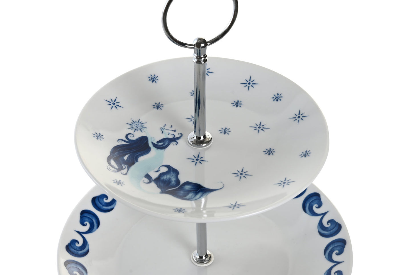 FRUTERO PORCELANA METAL 27X27X34 3PISOS AZUL