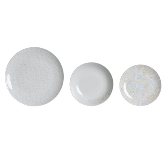 VAJILLA SET 18 PORCELANA 27X27X3 ROSA