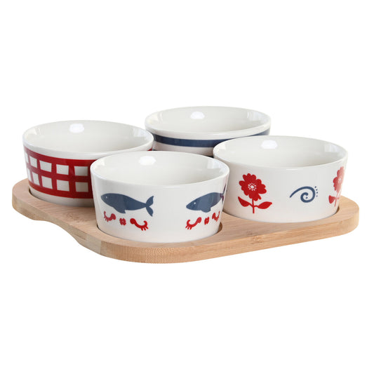 APERITIVO SET 5 GRES 19:7X19:7X1 BLUE RED BIRD