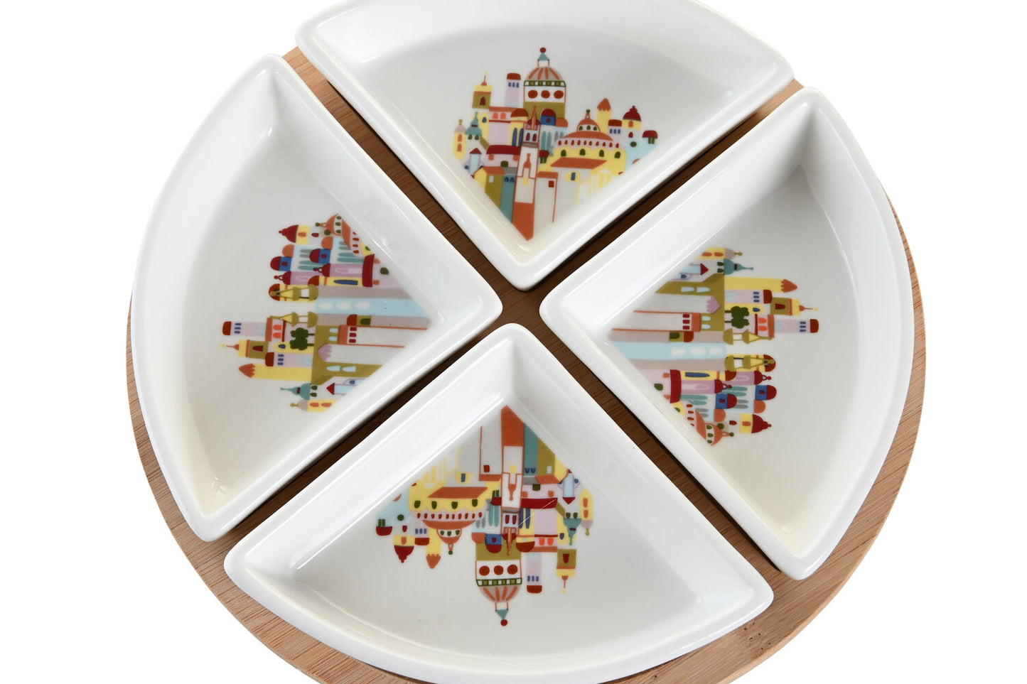 APERITIVO SET 5 GRES BAMBU 21:5X21:5X1 CASITAS