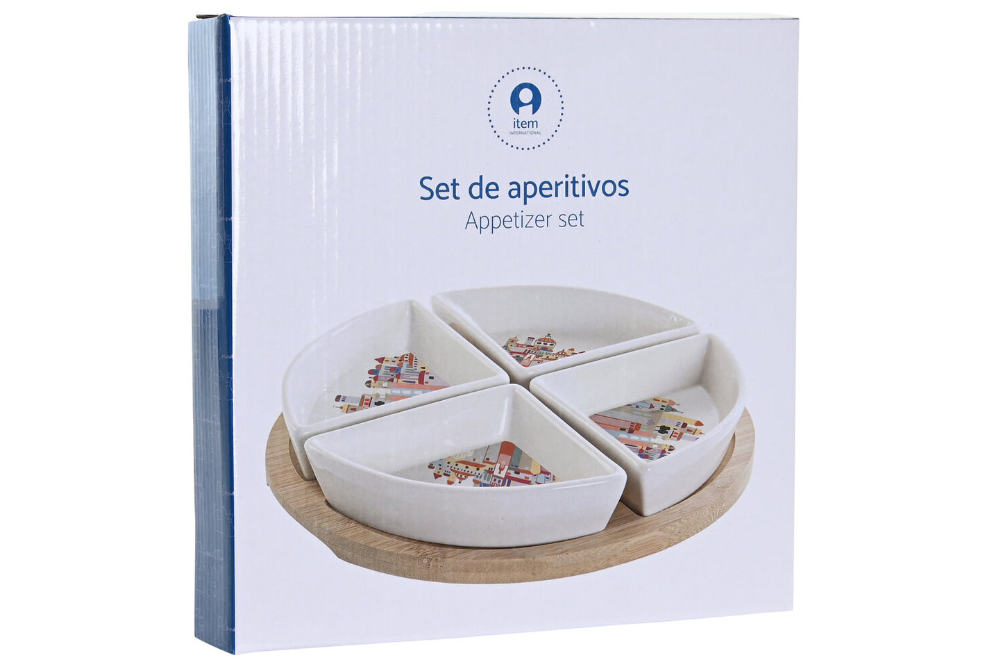 APERITIVO SET 5 GRES BAMBU 21:5X21:5X1 CASITAS