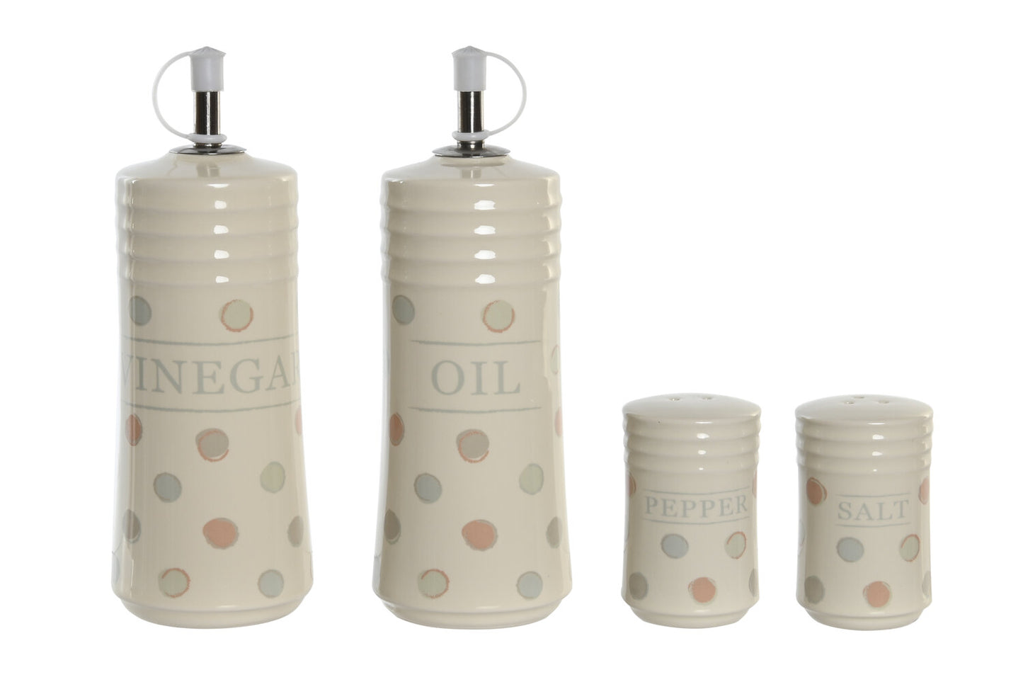 ACEITERA VINAGRERA SET 4 GRES 18X15X22 TOPITOS