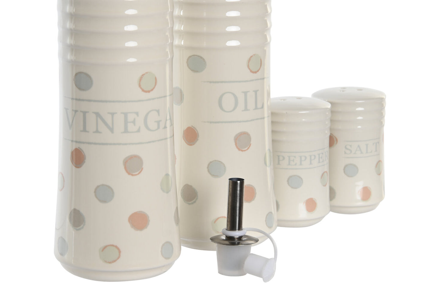 ACEITERA VINAGRERA SET 4 GRES 18X15X22 TOPITOS