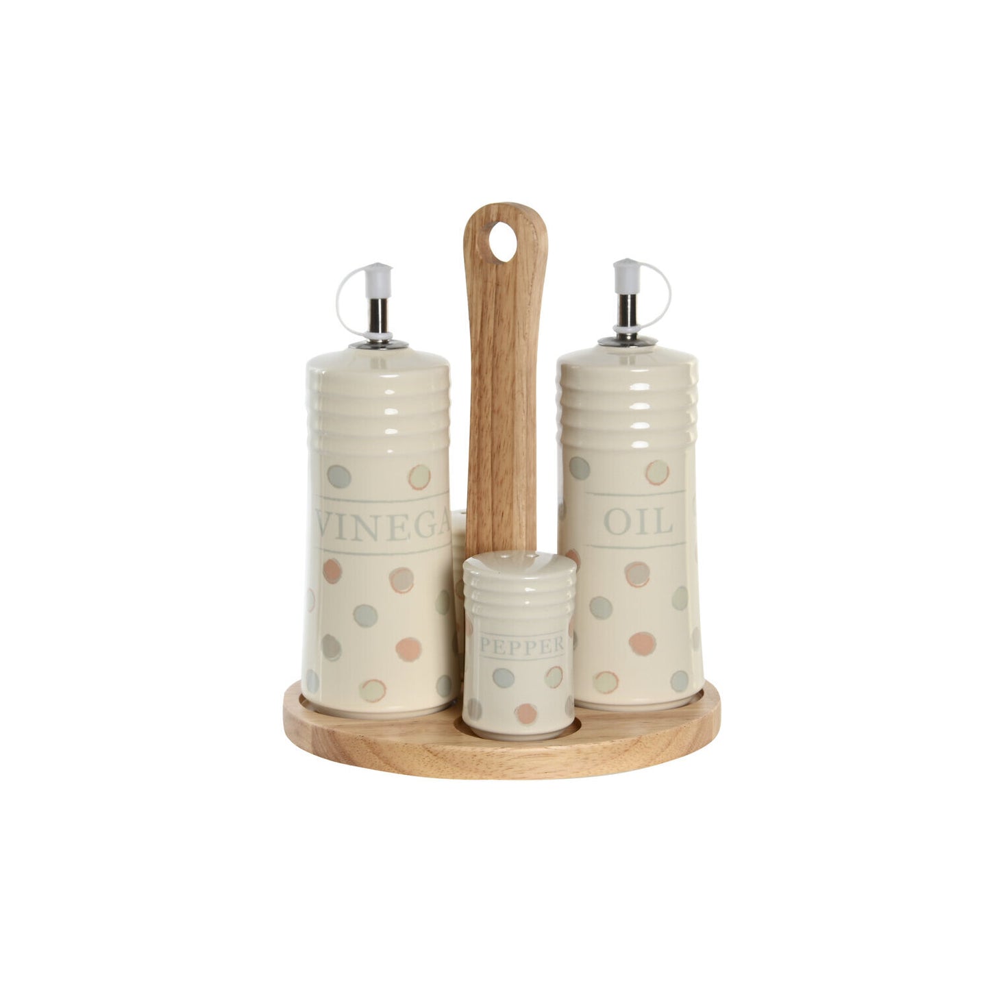 ACEITERA VINAGRERA SET 4 GRES 18X15X22 TOPITOS