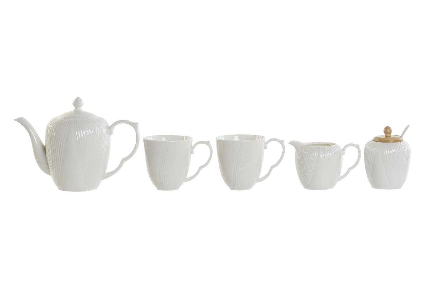 CAFE SET 6 PORCELANA BAMBU 33X20X15 BLANCO