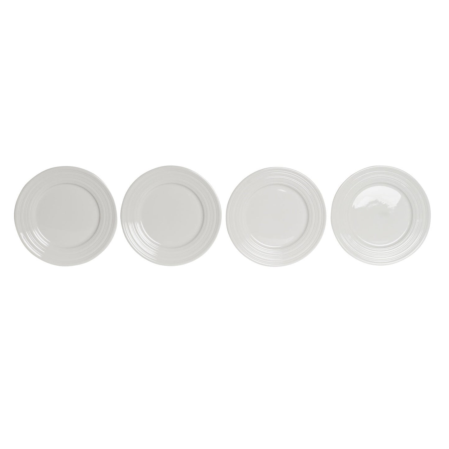 PLATO SET 4 PORCELANA 19X19X2 BLANCO