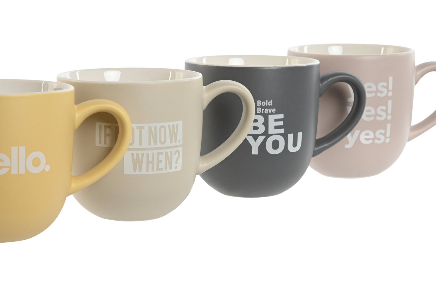 MUG SET 4 PORCELANA NEW BONE 13X9X9:4 410ML: ROSA