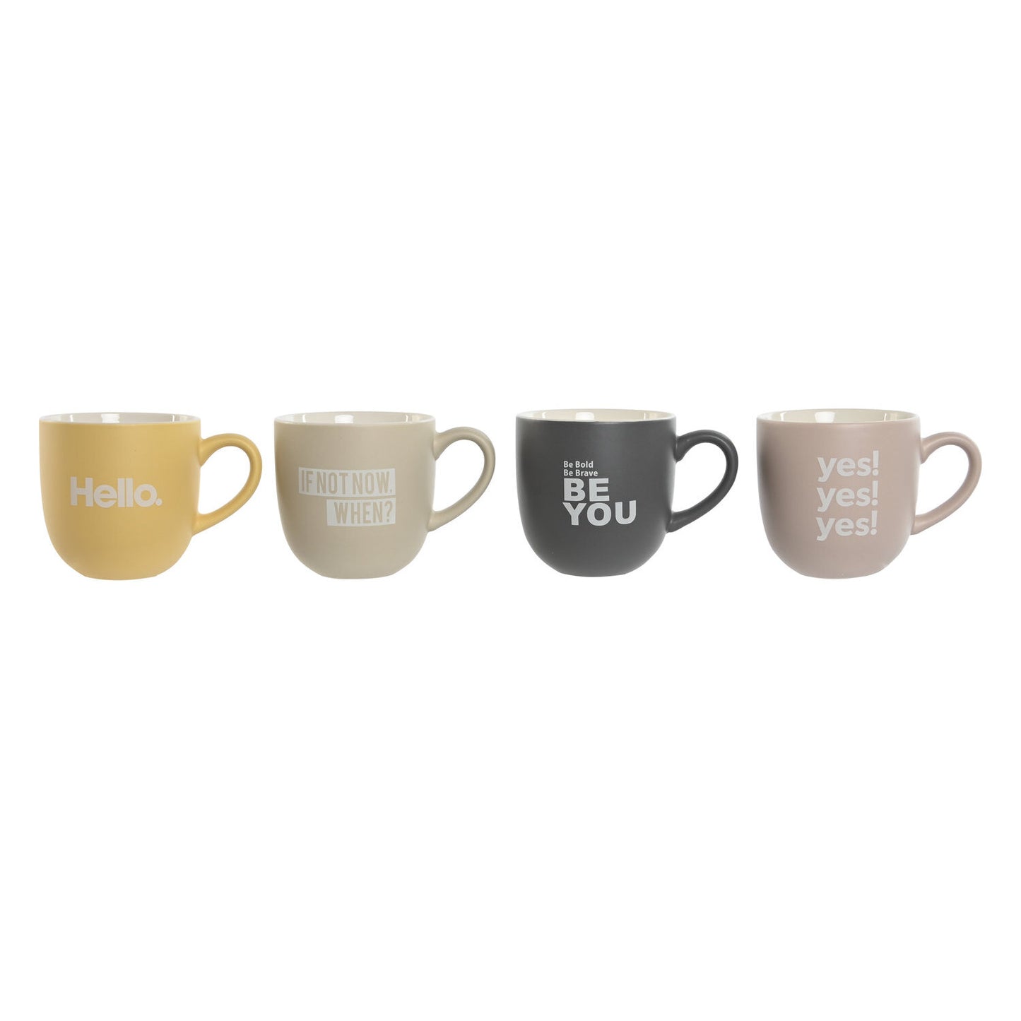 MUG SET 4 PORCELANA NEW BONE 13X9X9:4 410ML: ROSA